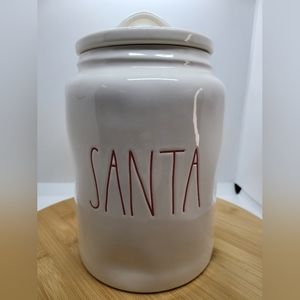 Rae Dunn Magenta White Santa Cookie Jar Canister with Lid